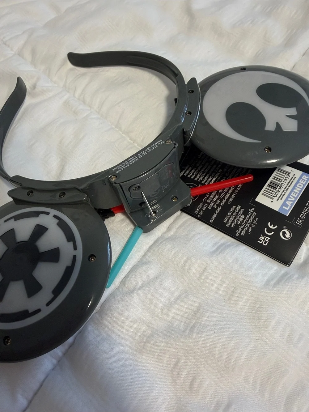 Star Wars Kids Headband with Rebel & Empire Ears and Red/Blue Lightsabers